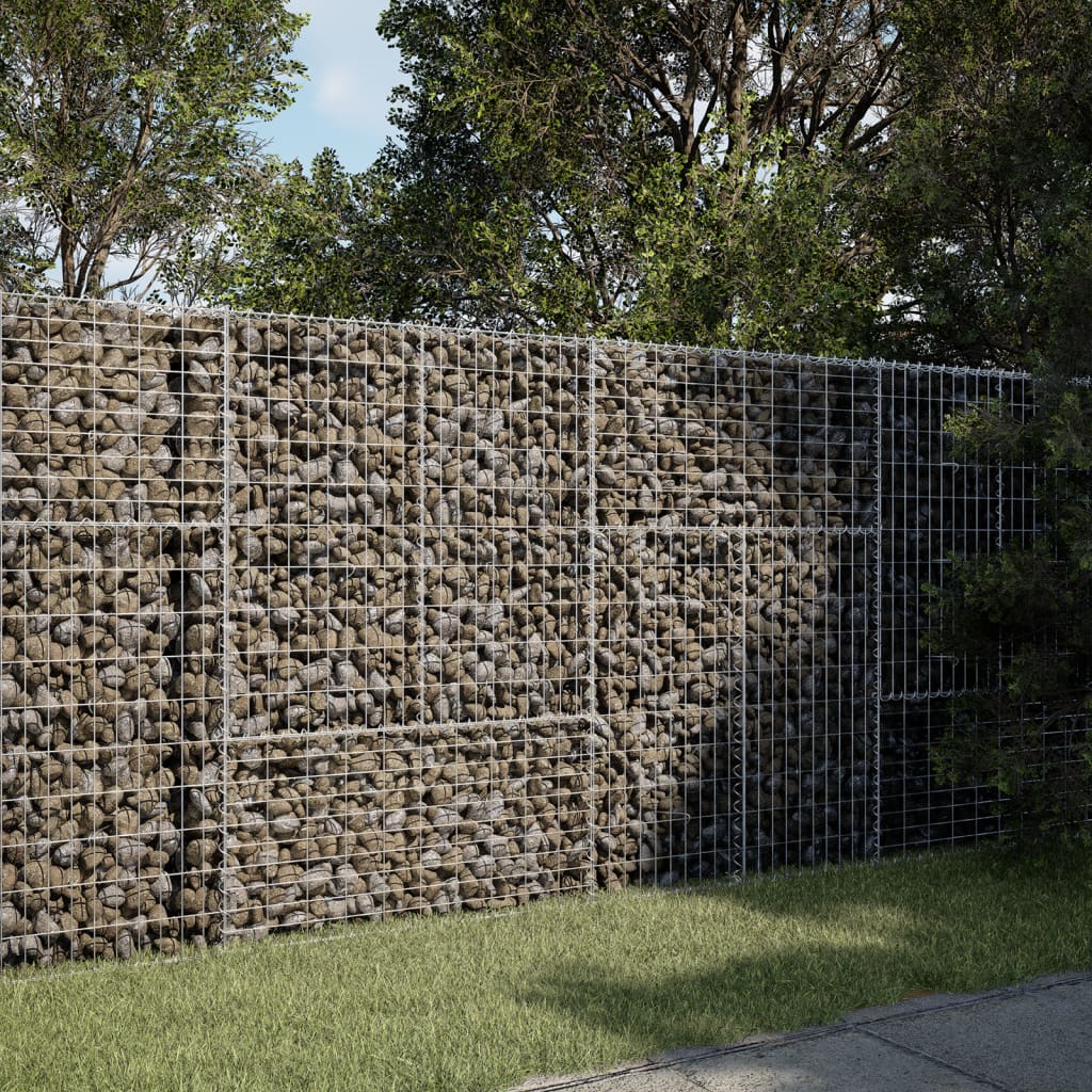 vidaXL Gabion Basket with Cover 39.4"x19.7"x39.4" Galvanized Iron-13