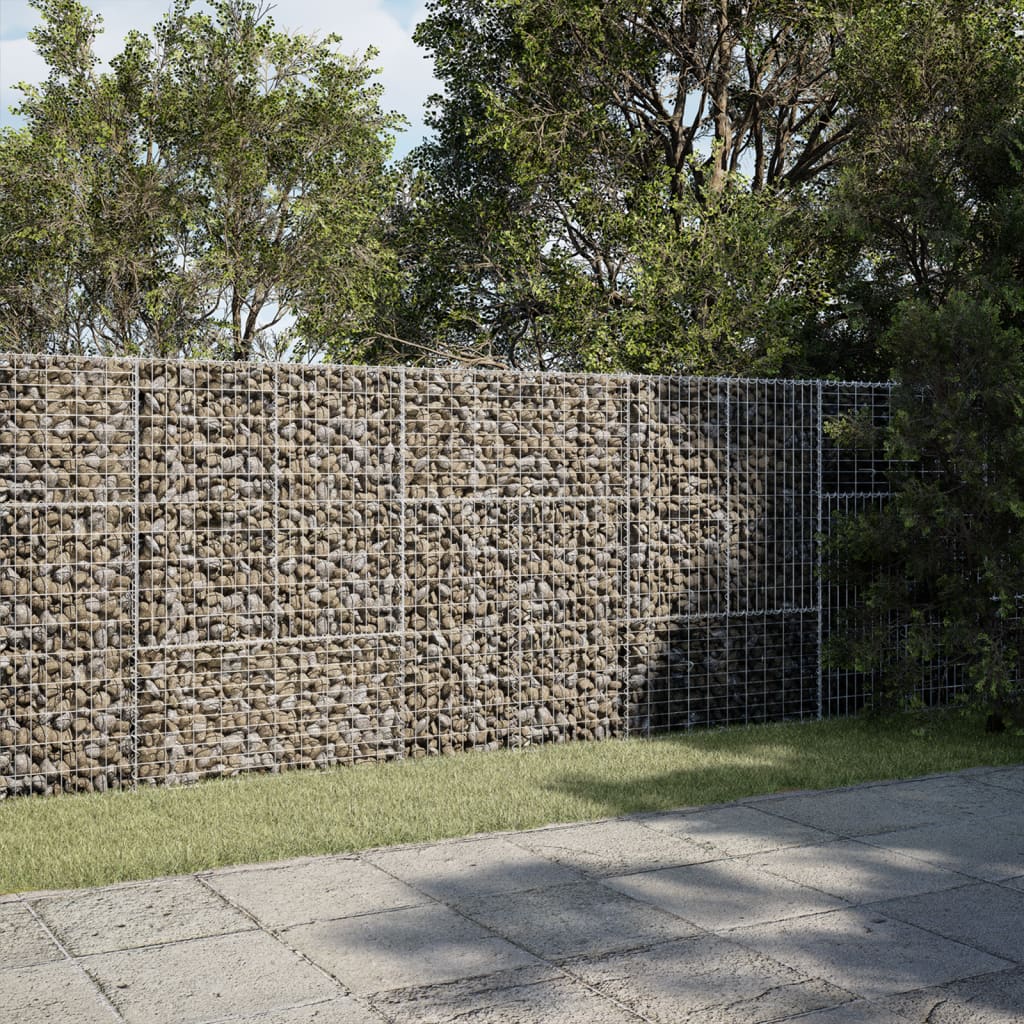 vidaXL Gabion Basket with Cover 39.4"x19.7"x39.4" Galvanized Iron-10