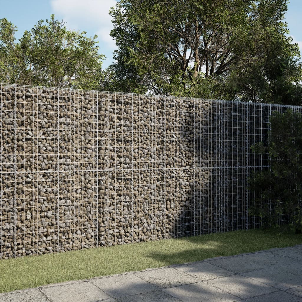 vidaXL Gabion Basket with Cover 39.4"x19.7"x39.4" Galvanized Iron-11