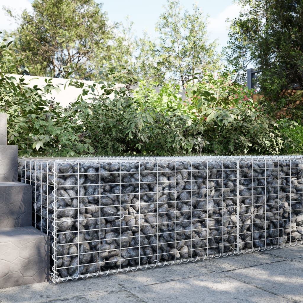 vidaXL Gabion Basket with Cover 39.4"x19.7"x39.4" Galvanized Iron-7