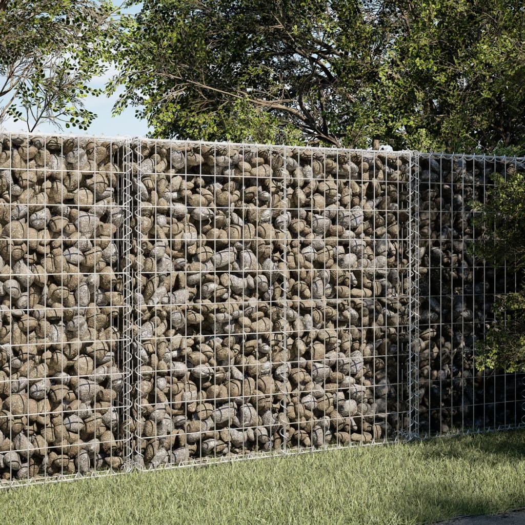 vidaXL Gabion Basket with Cover 39.4"x19.7"x39.4" Galvanized Iron-5