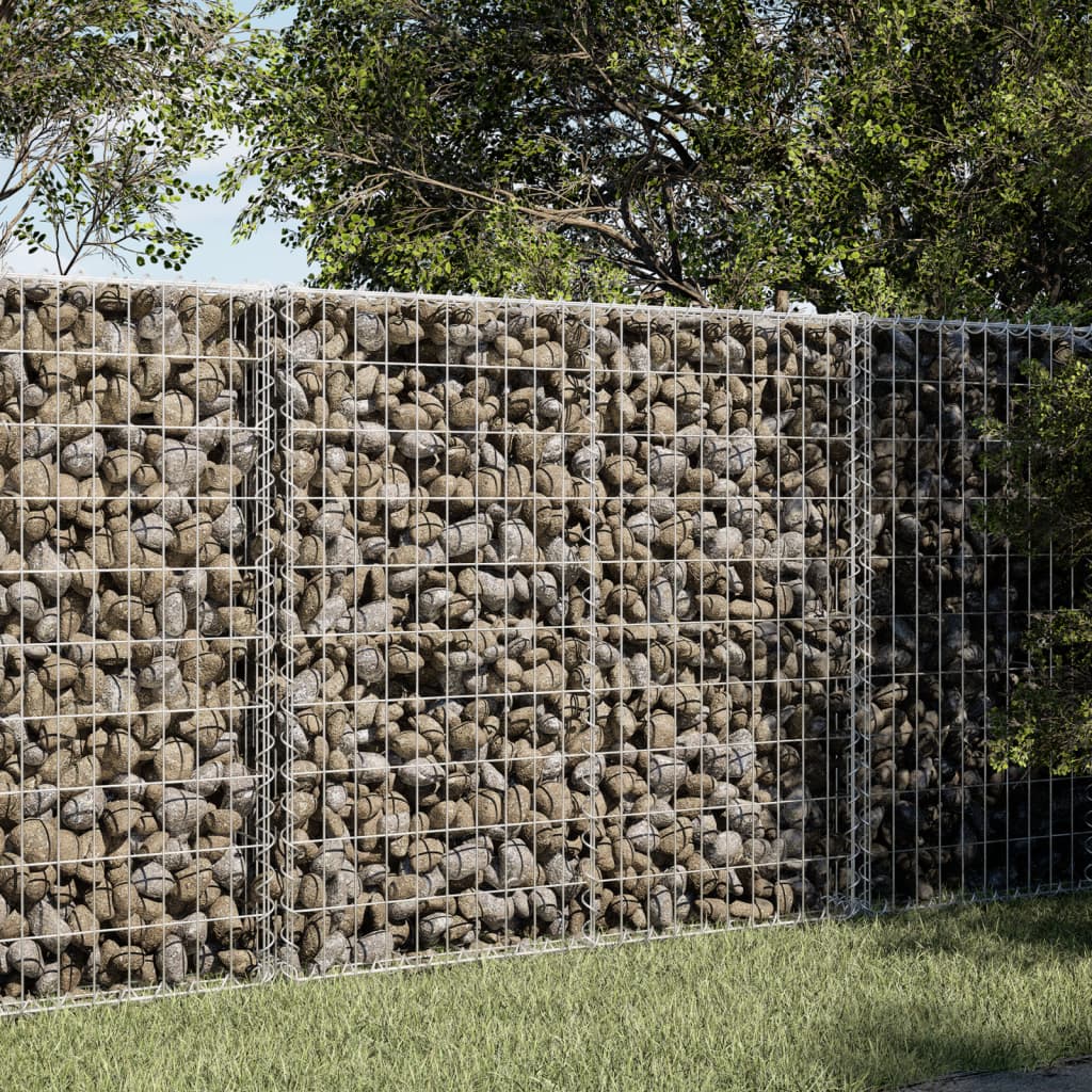 vidaXL Gabion Basket with Cover 39.4"x19.7"x39.4" Galvanized Iron-8