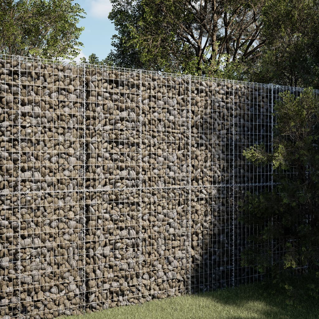 vidaXL Gabion Basket with Cover 39.4"x19.7"x39.4" Galvanized Iron-12